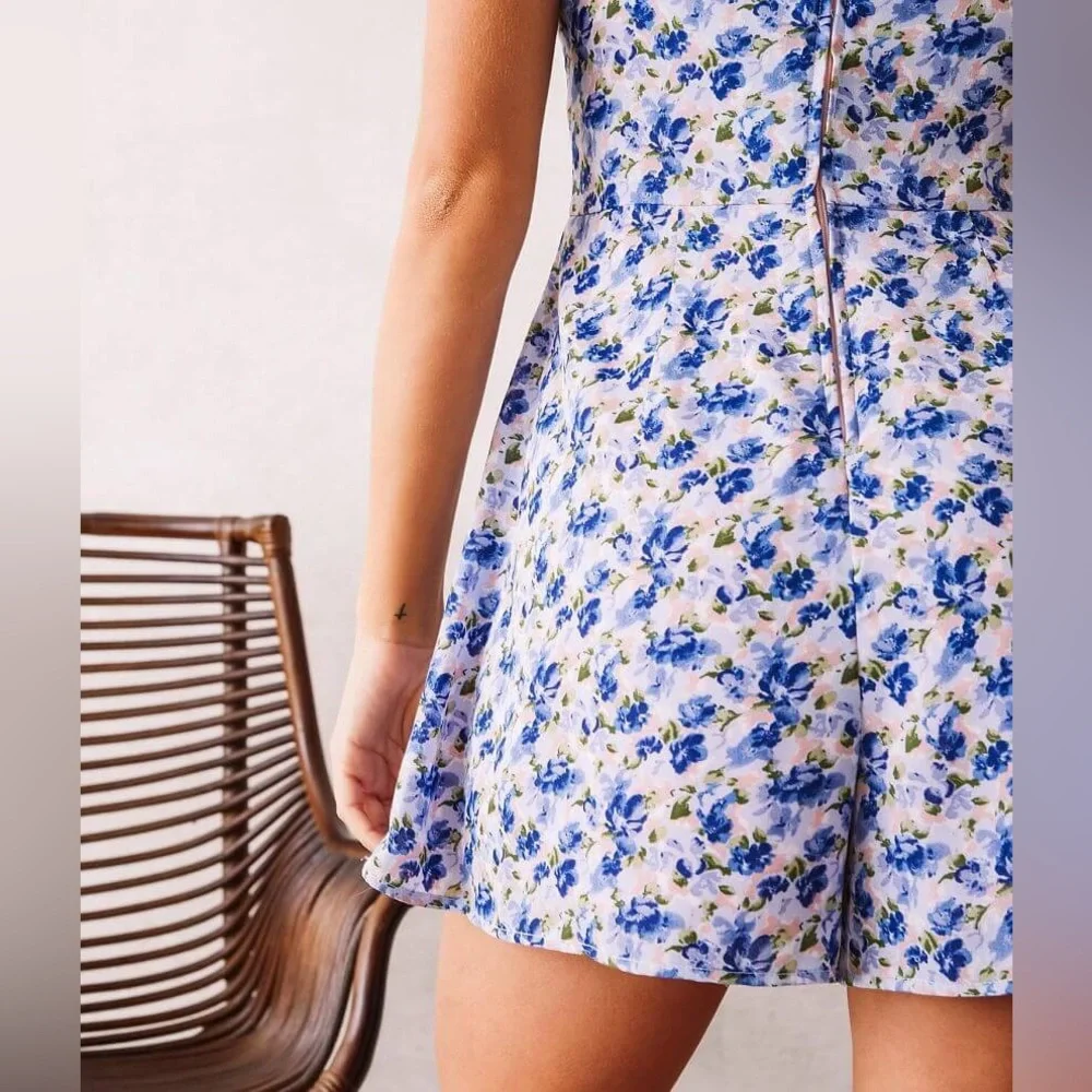 Trixxi Floral Chiffon Romper, S - Picture 4 of 5